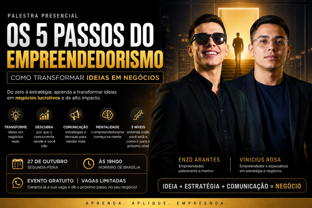 Palestra Premium: Domine os 5 Níveis do Empreendedorismo em 1 Noite